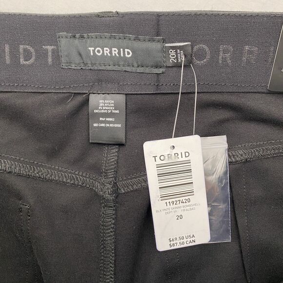Torrid Cropped Pants Pixie Skinny Bombshell Womens 20R Black Stretch NWT - Picture 6 of 10